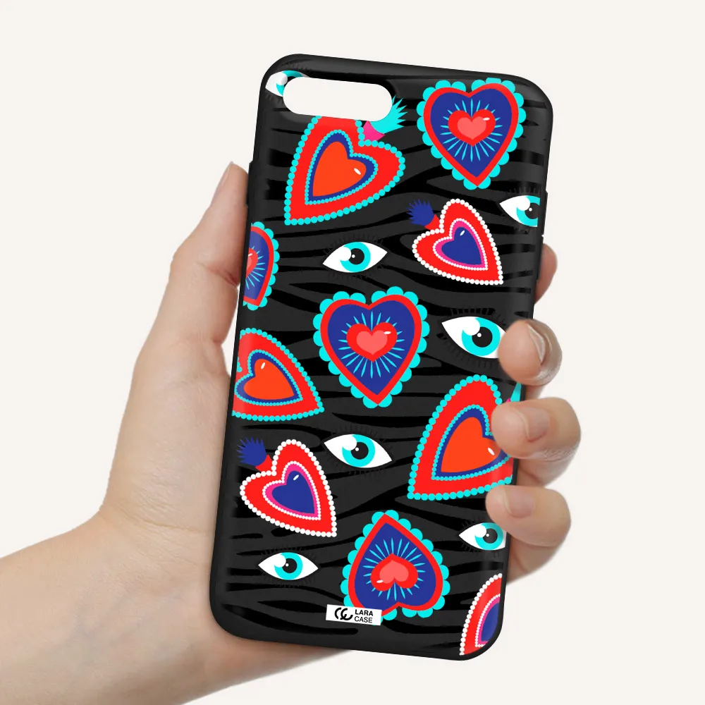 Eye Heart Apple iPhone 7 plus Silicone black Case