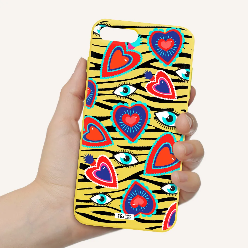 Eye Heart Apple iPhone 7 plus Silicone canary yellow Case