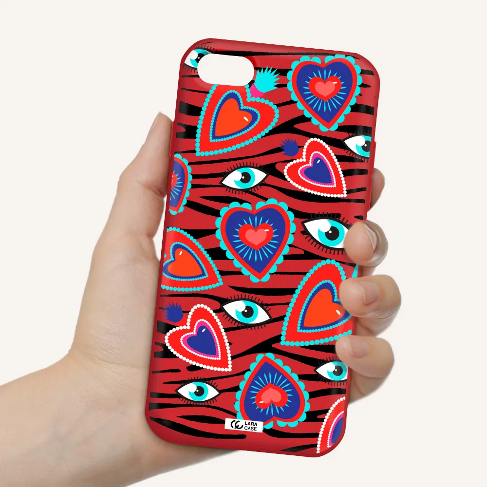 Eye Heart Apple iPhone 7 Silicone Imperial Red Case