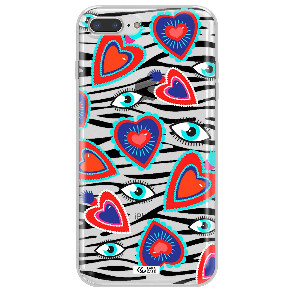 Eye Heart Apple iPhone 8 plus Clear TPU Case