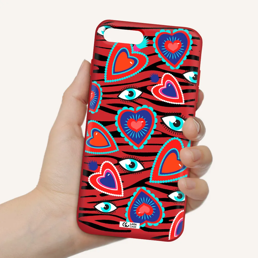 Eye Heart Apple iPhone 8 plus Silicone Imperial Red Case