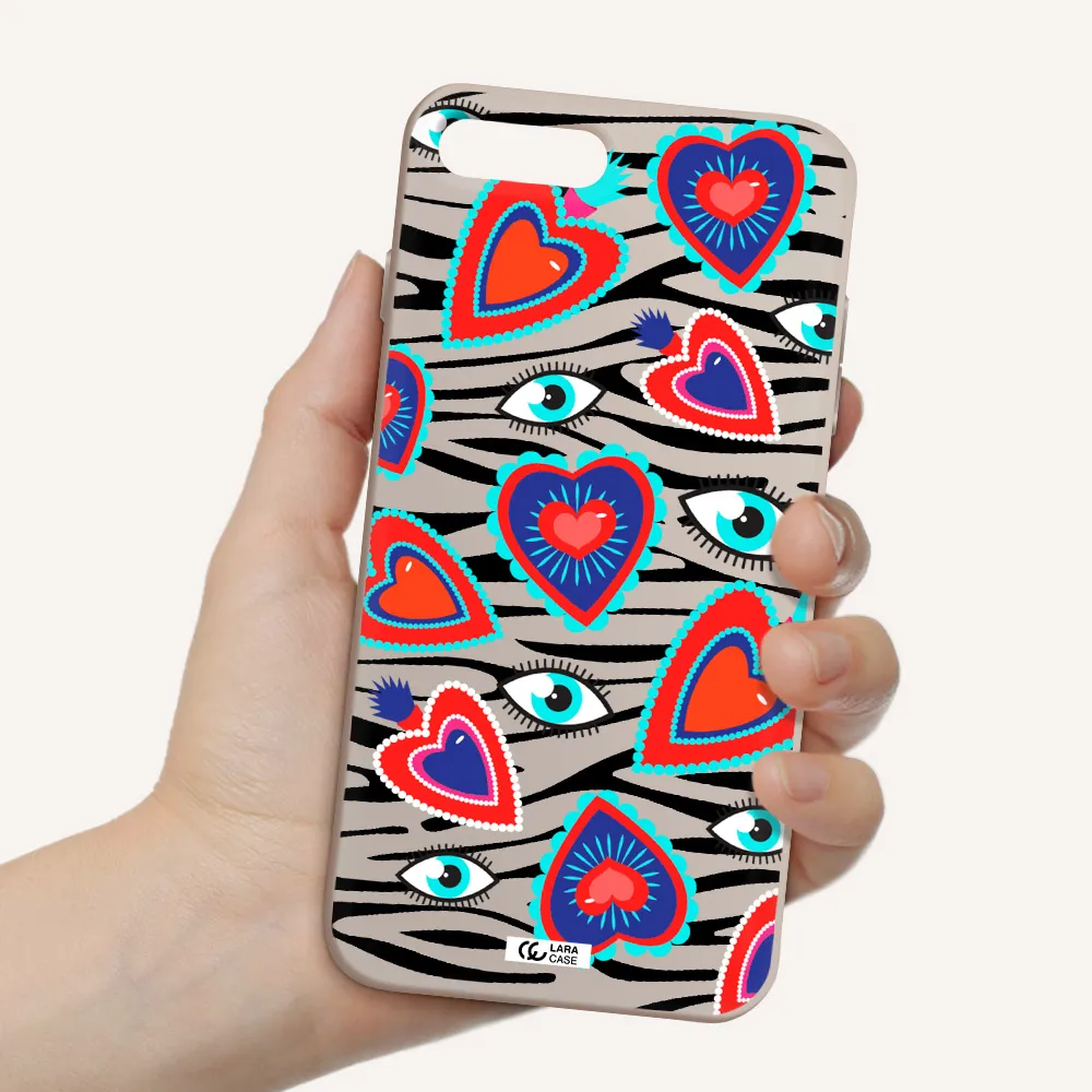 Eye Heart Apple iPhone 8 plus Silicone Stone Case