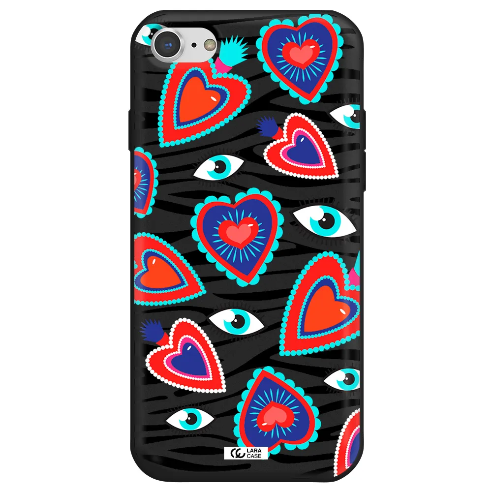 Eye Heart Apple iPhone 8 Silicone black Case