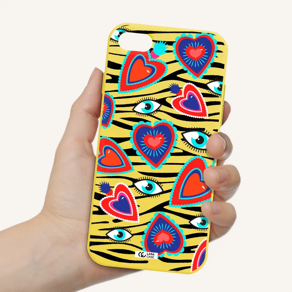 Eye Heart Apple iPhone 8 Silicone canary yellow Case