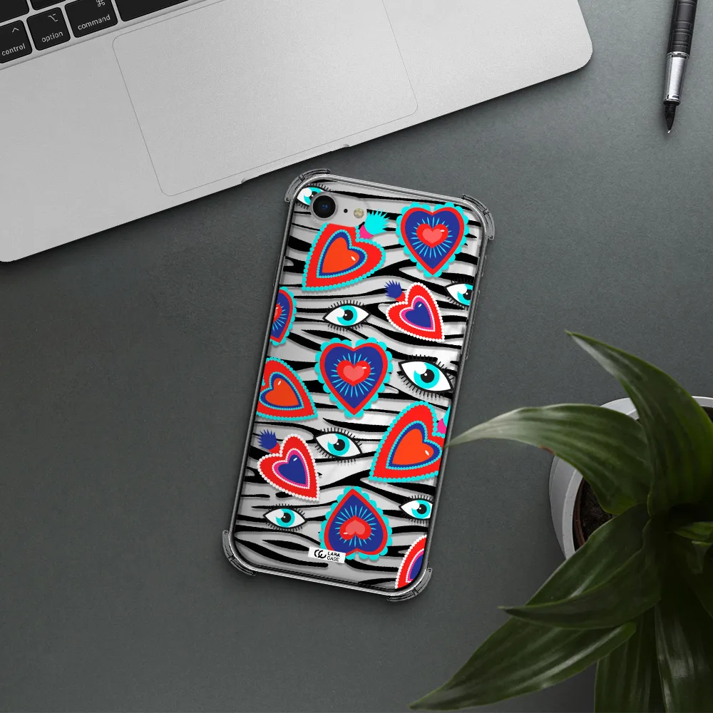 Eye Heart Apple iPhone se 2020 Clear PC Case