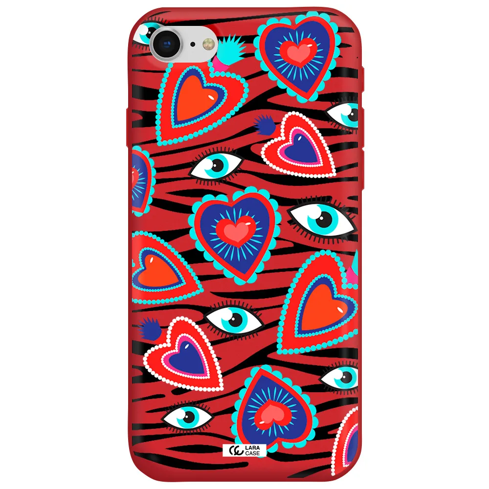 Eye Heart Apple iPhone se 2020 Silicone Imperial Red Case