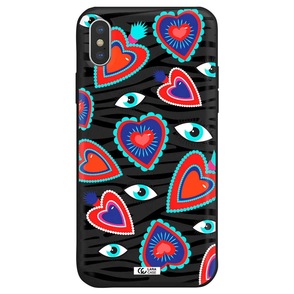 Eye Heart Apple iPhone X Silicone black Case