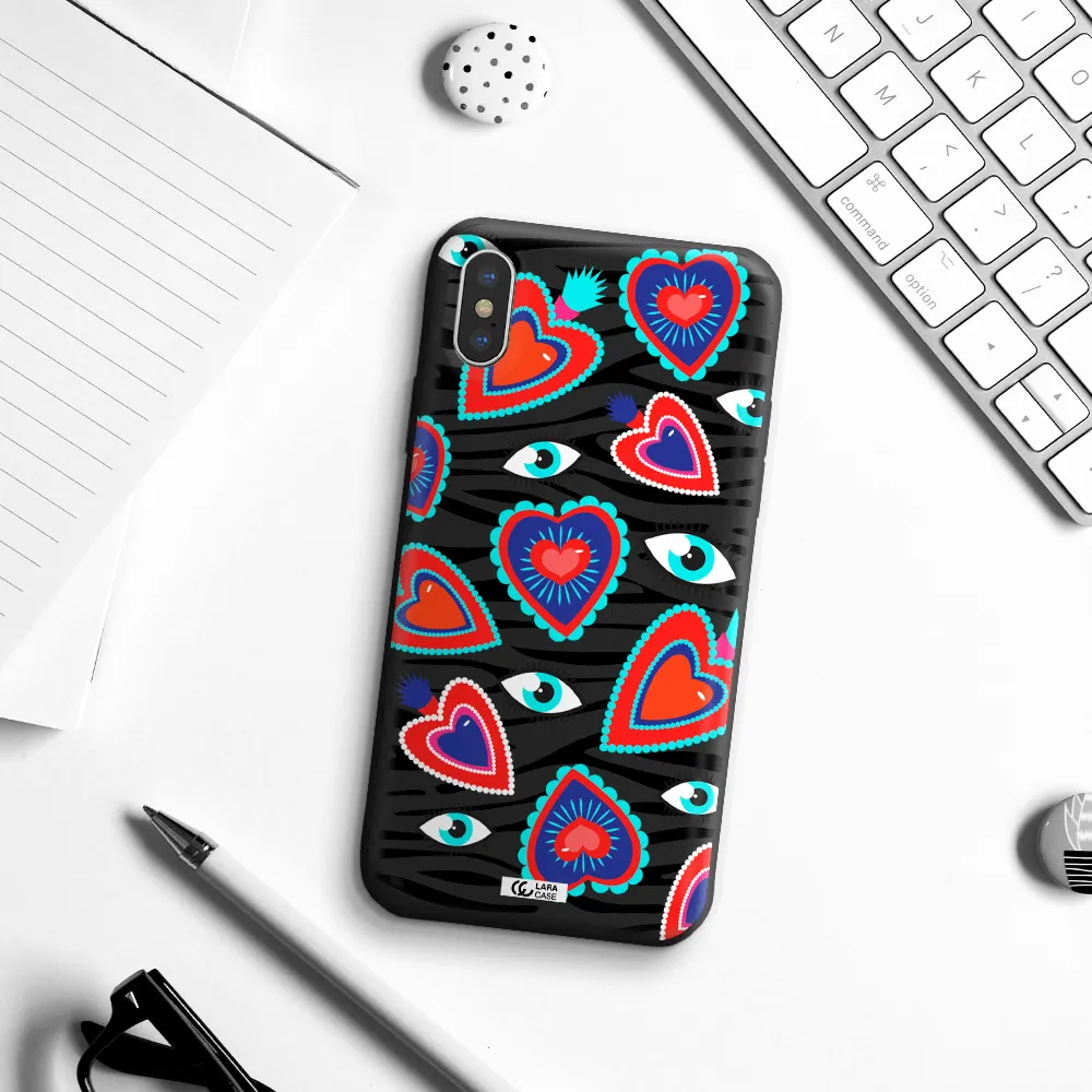 Eye Heart Apple iPhone X Silicone black Case