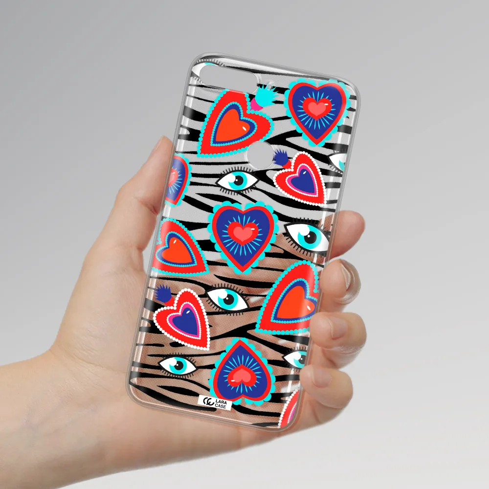 Eye Heart Huawei Y7 2018 Clear TPU Case