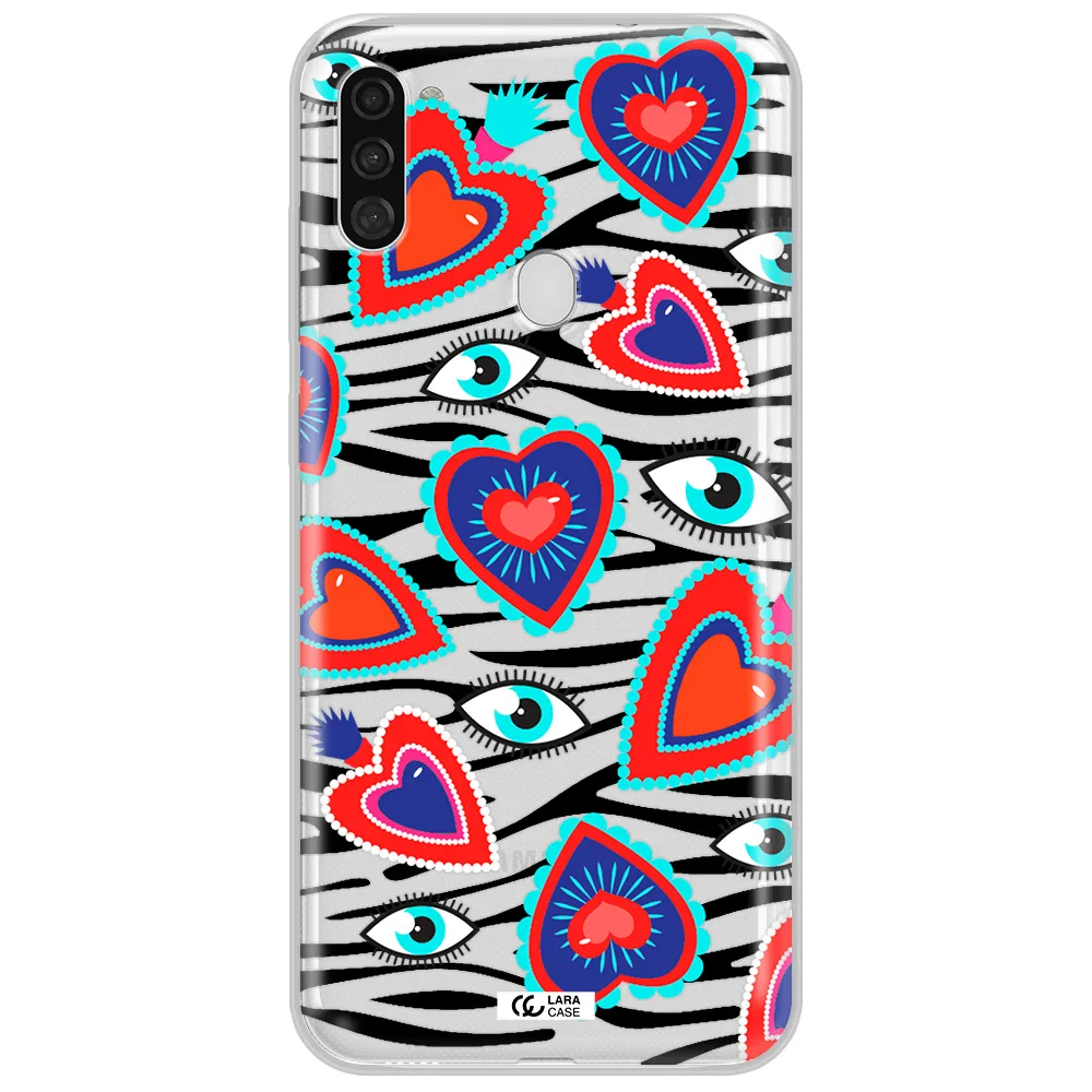 Eye Heart Samsung A11 Clear TPU Case