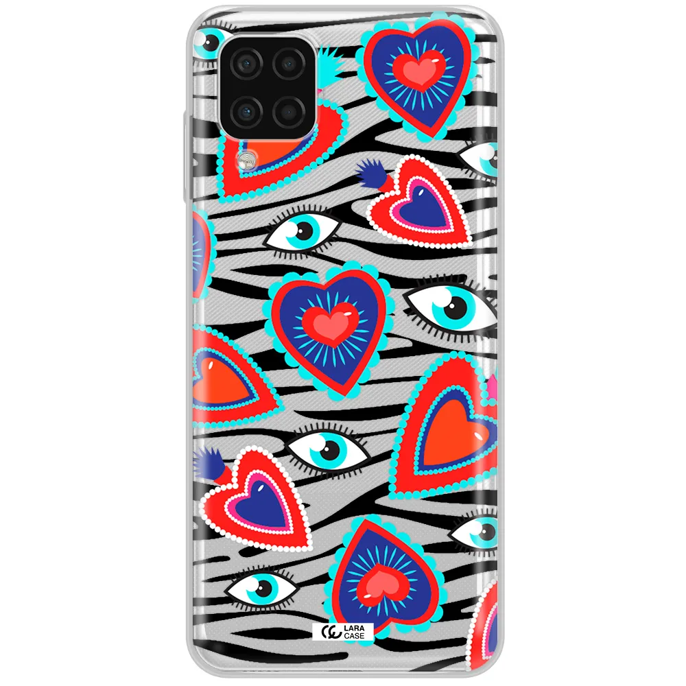 Eye Heart Samsung A12 4g Clear TPU Case