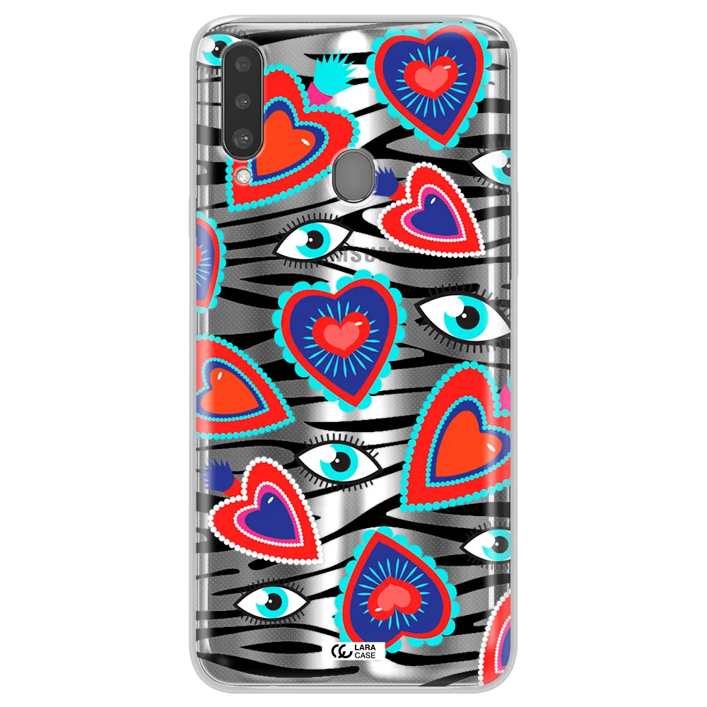 Eye Heart Samsung A20S Clear TPU Case