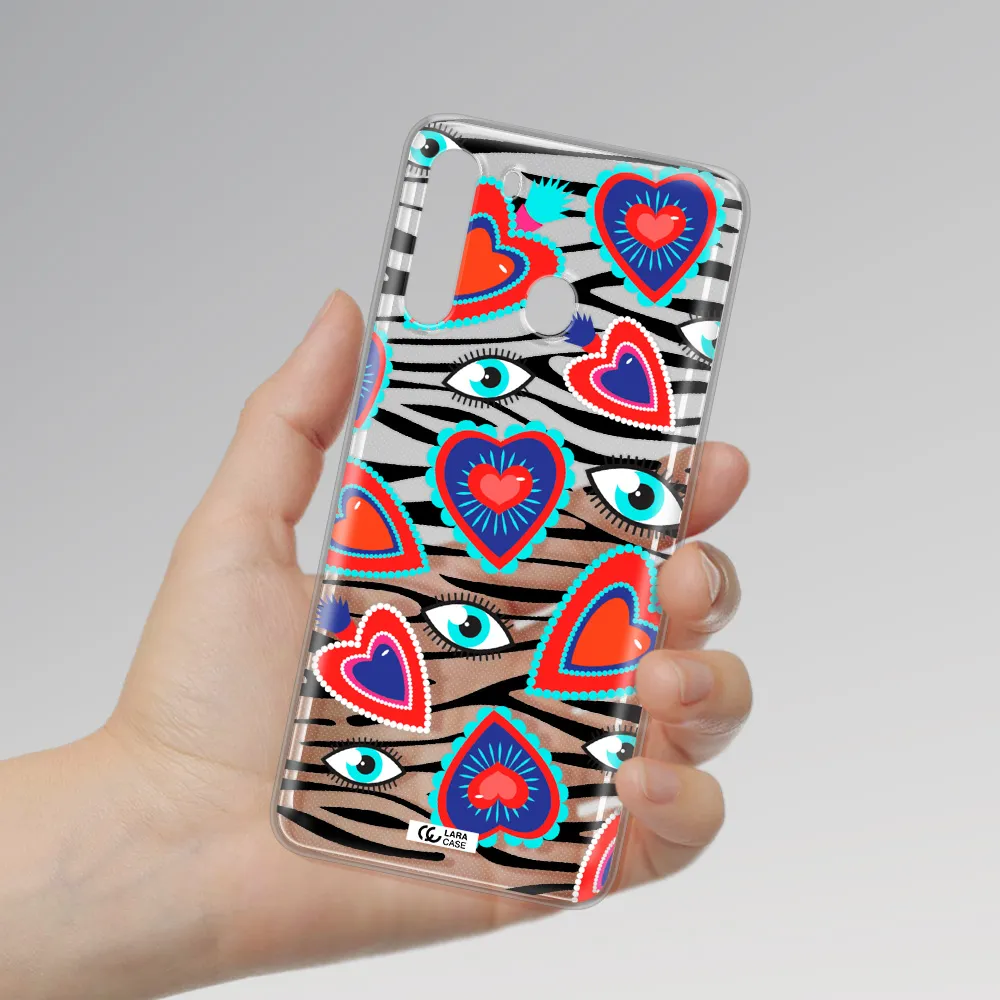 Eye Heart Samsung A21 Clear TPU Case