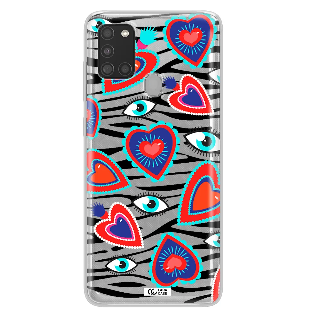 Eye Heart Samsung A21S Clear TPU Case
