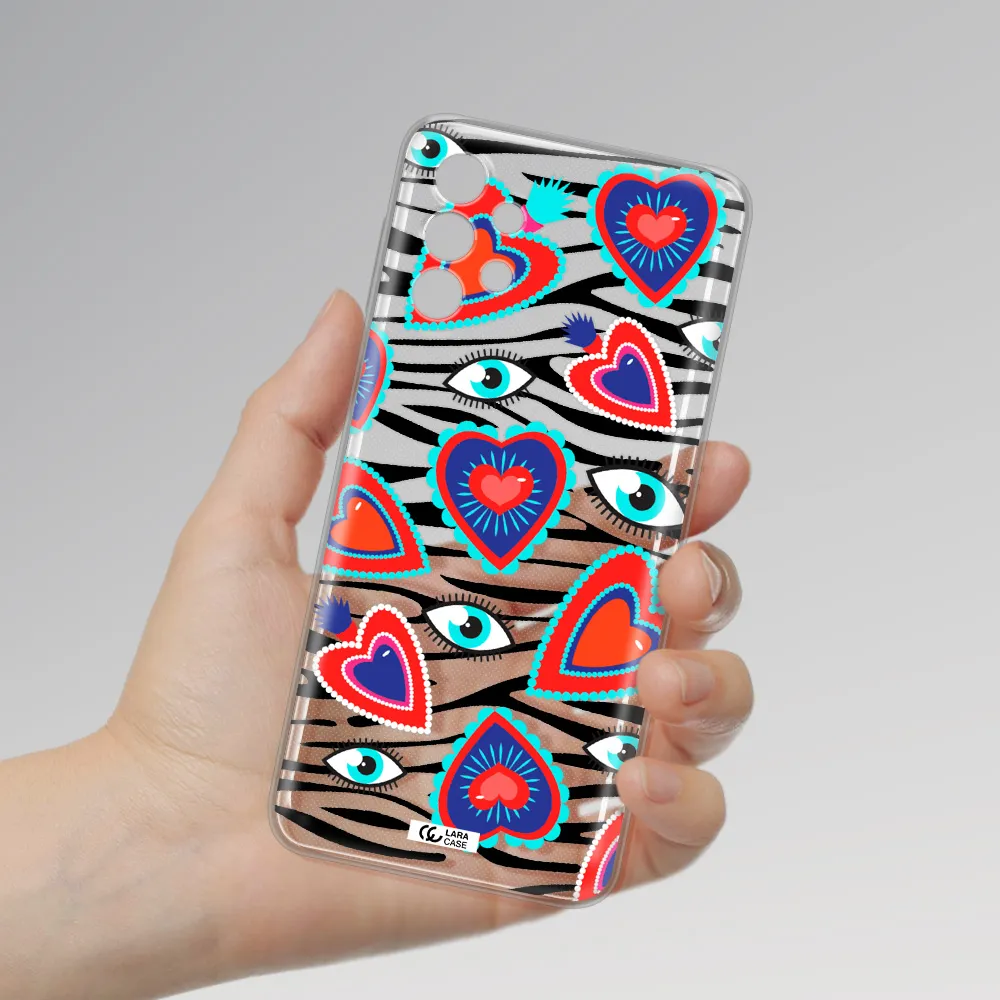Eye Heart Samsung A32 Clear TPU Case