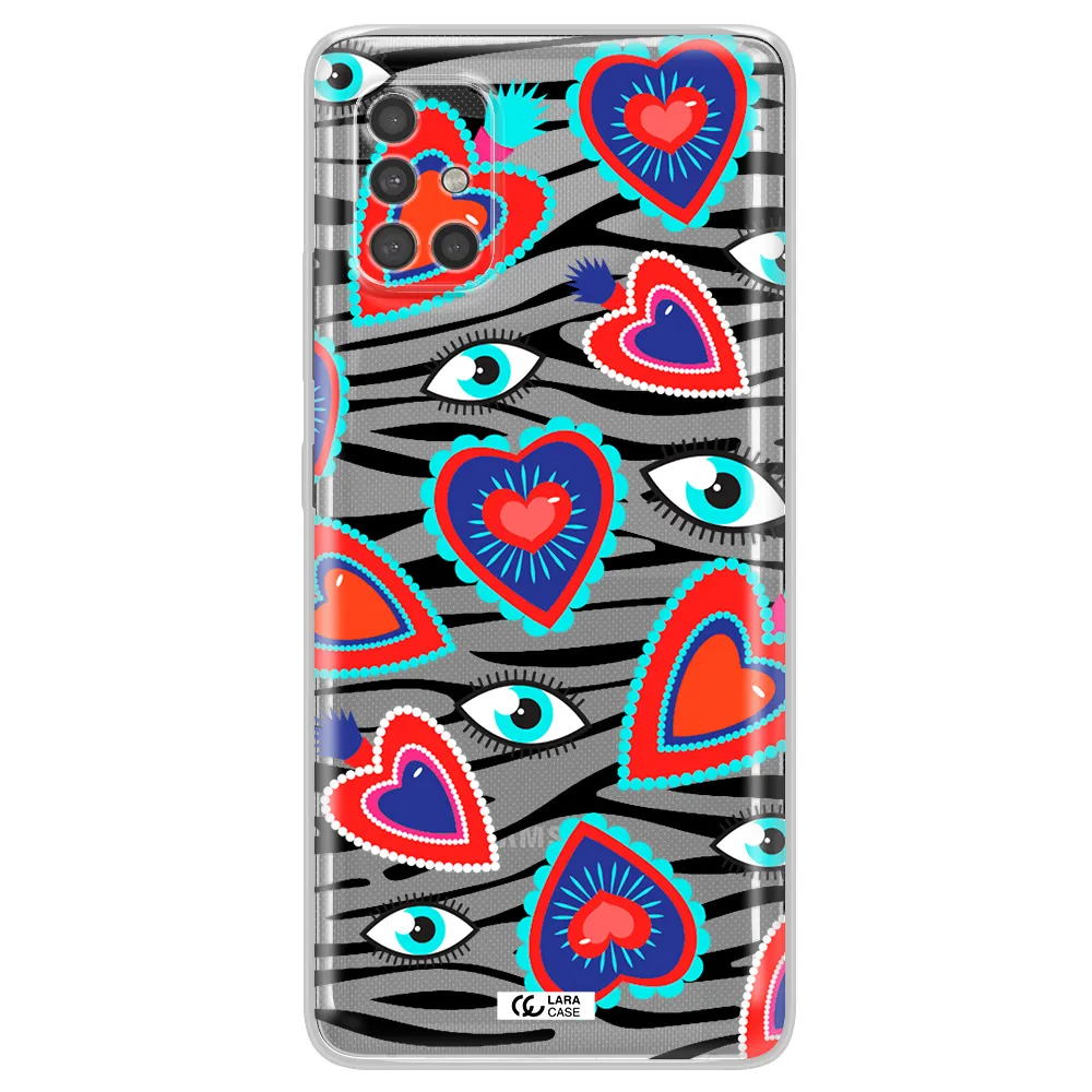 Eye Heart Samsung A40S Clear Tpu Case
