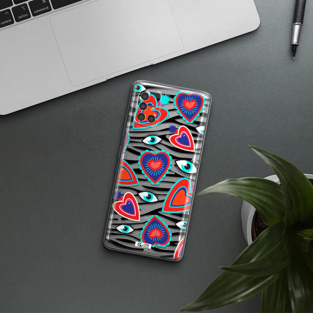Eye Heart Samsung A40S Clear Tpu Case