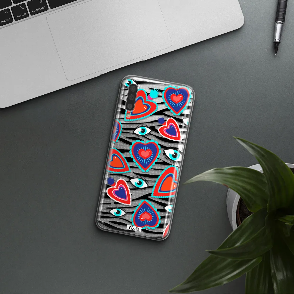 Eye Heart Samsung A50 Clear TPU Case