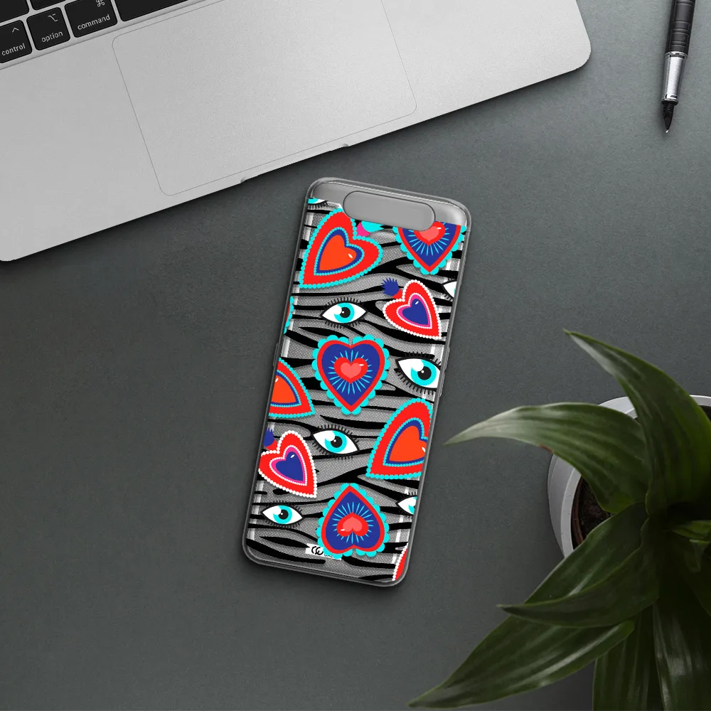 Eye Heart Samsung A80 Clear TPU Case