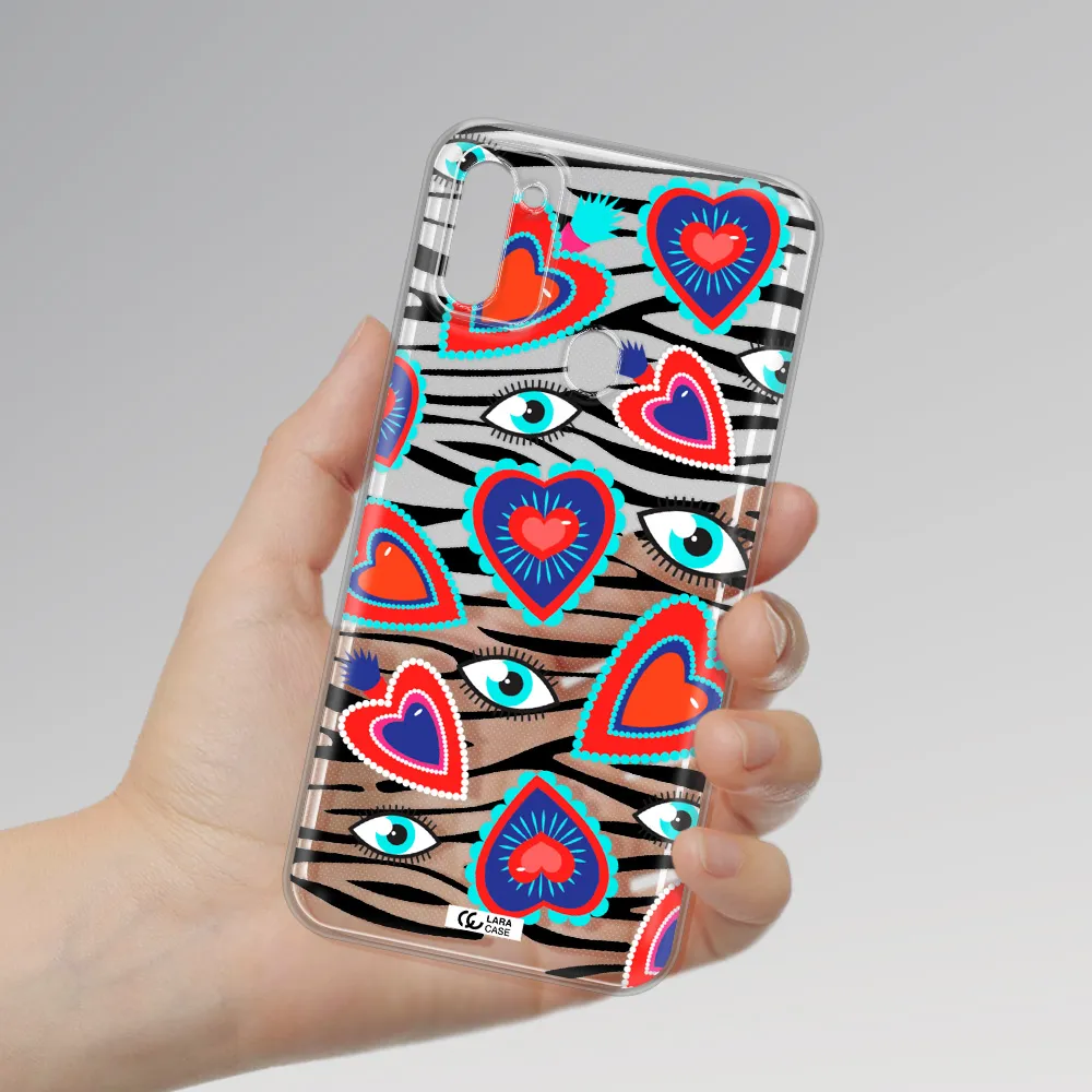 Eye Heart Samsung M11 Clear TPU Case