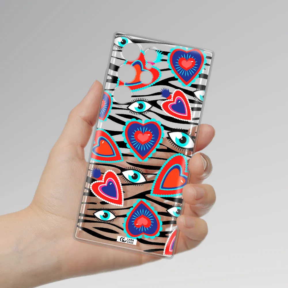 Eye Heart Samsung S 22 Ultra Clear TPU Case