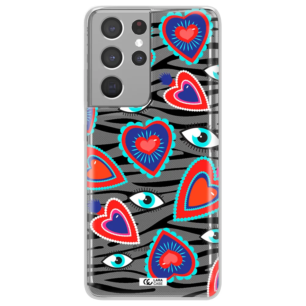Eye Heart Samsung S21 Ultra Clear TPU Case