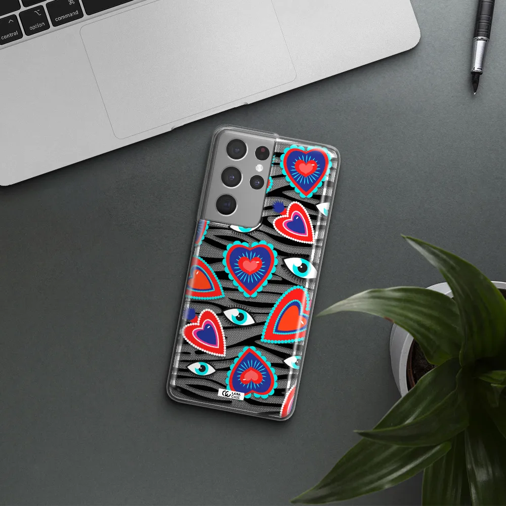 Eye Heart Samsung S21 Ultra Clear TPU Case