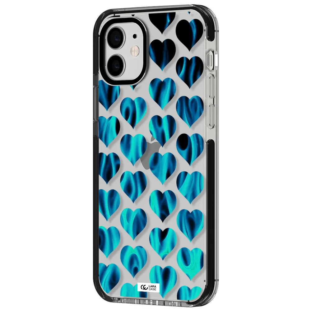 Heart Flame Apple iPhone 11 impact black border Case