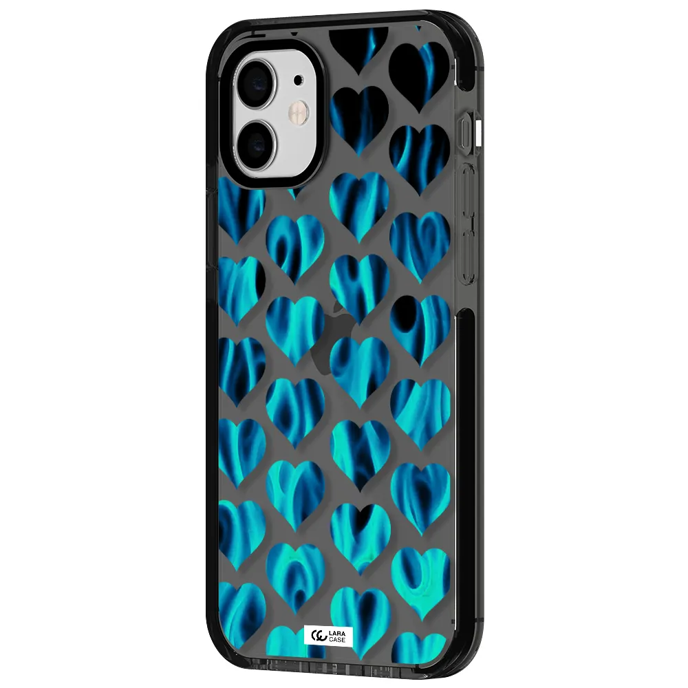 Heart Flame Apple iPhone 11 impact Smoke Black Case