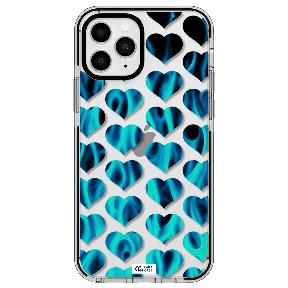 Heart Flame Apple iPhone 11 pro impact black border Case