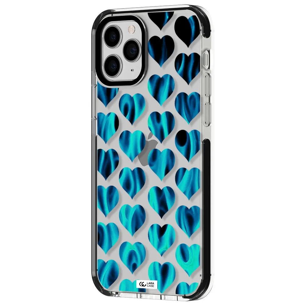 Heart Flame Apple iPhone 11 pro impact black border Case