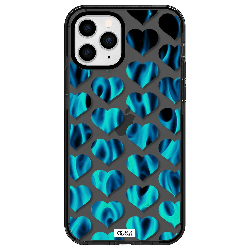 Heart Flame Apple iPhone 11 pro impact Smoke Black Case