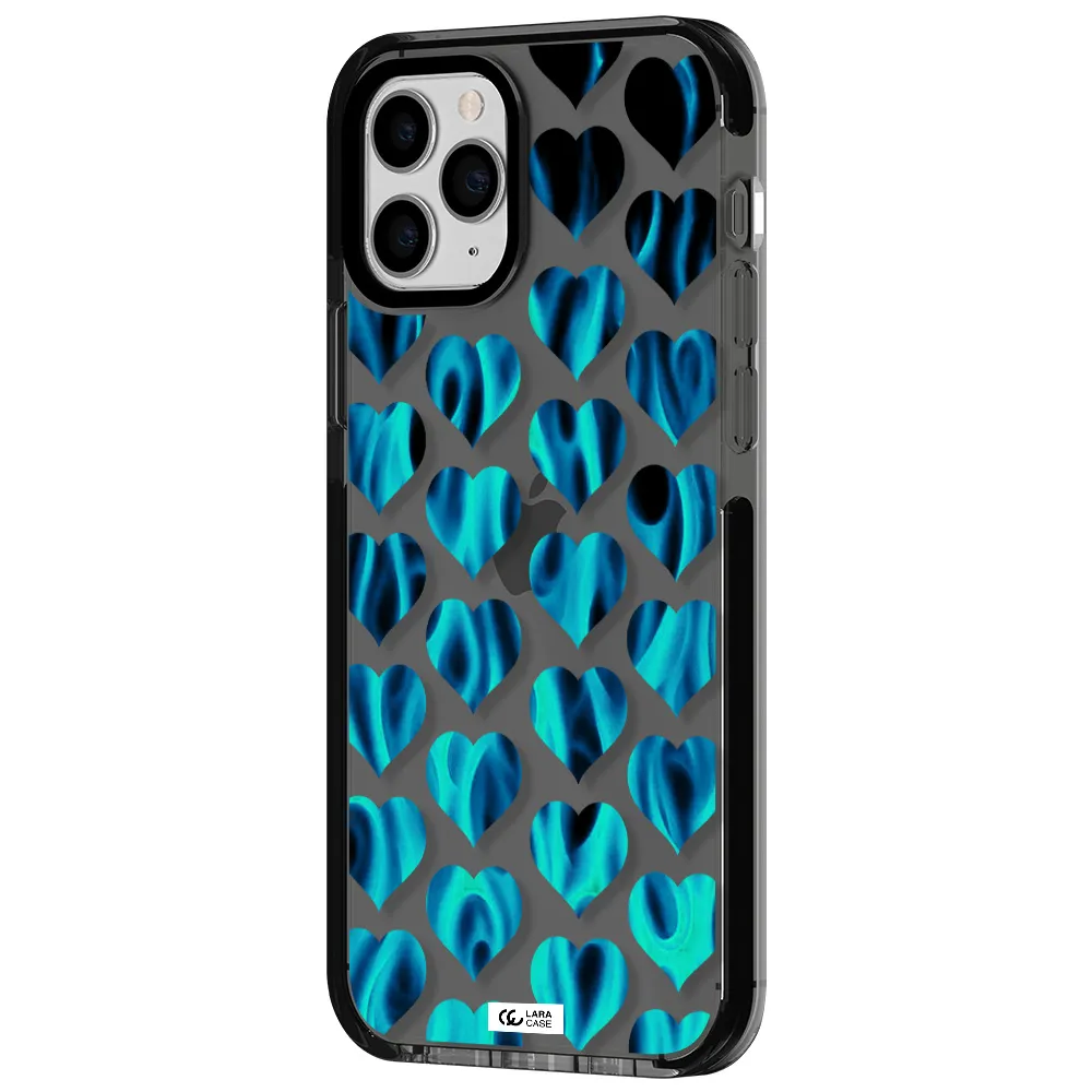 Heart Flame Apple iPhone 11 pro impact Smoke Black Case