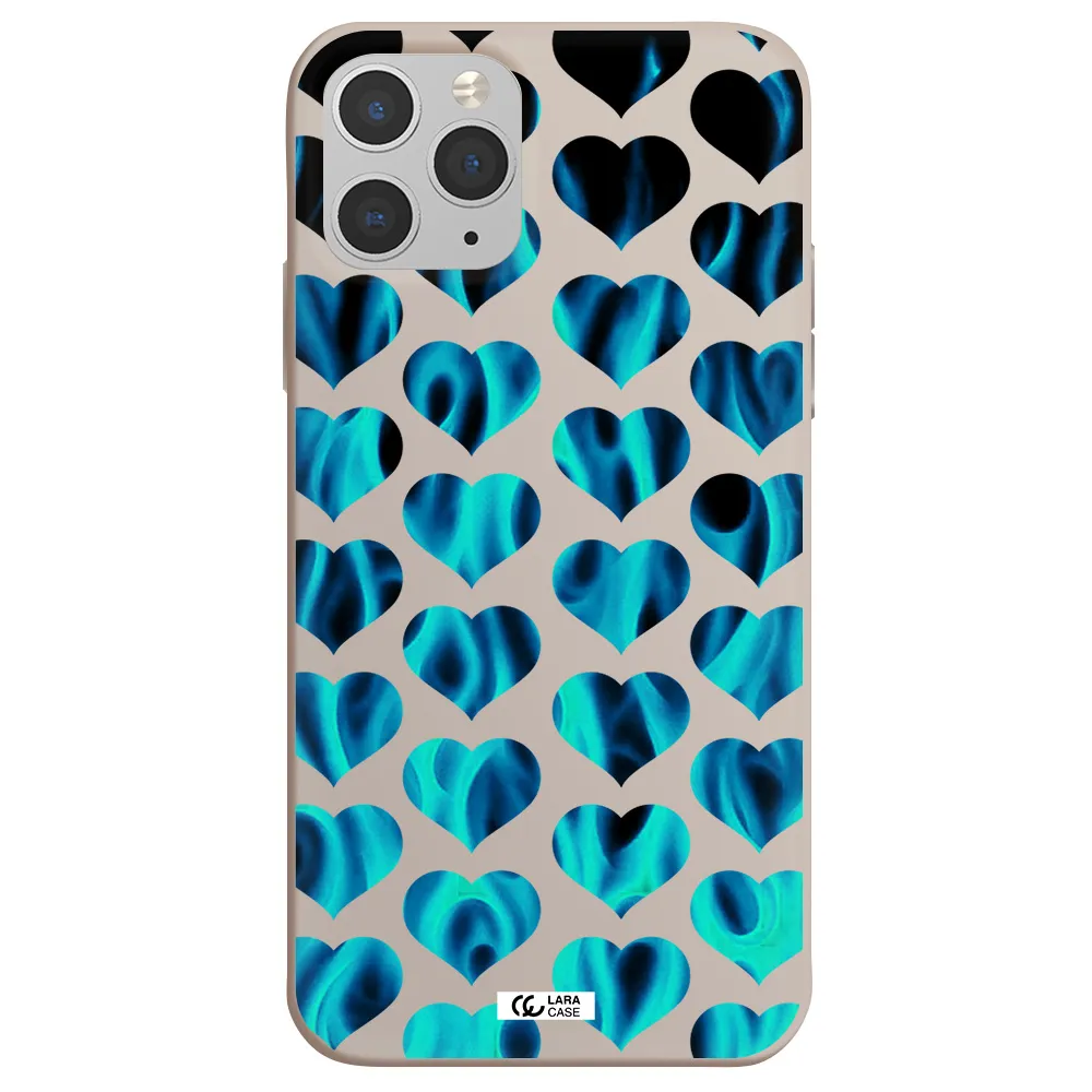 Heart Flame Apple iPhone 11 pro max Silicone Stone Case