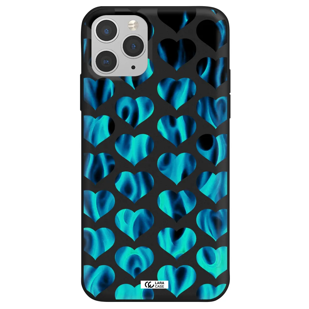 Heart Flame Apple iPhone 11 pro Silicone black Case