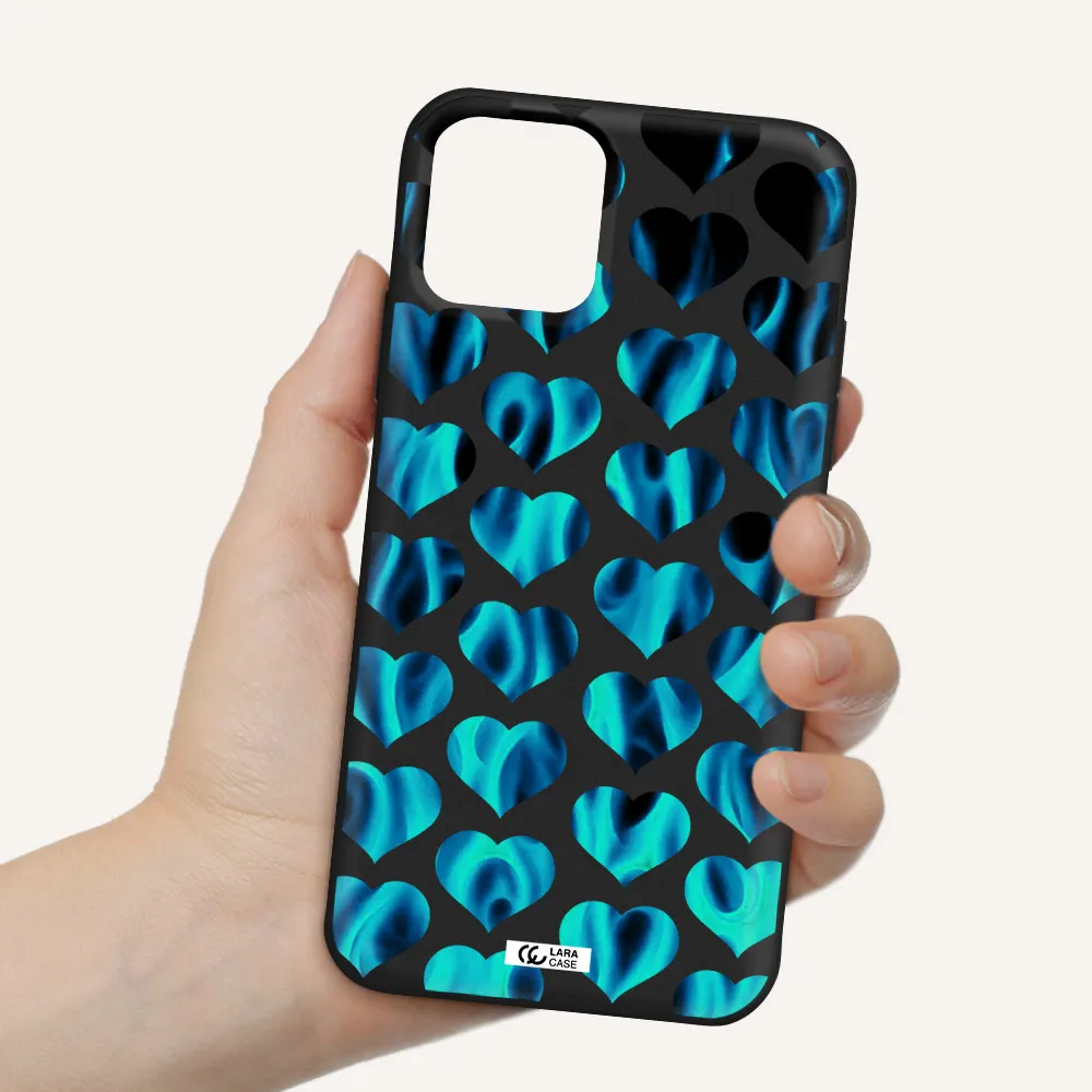 Heart Flame Apple iPhone 11 pro Silicone black Case