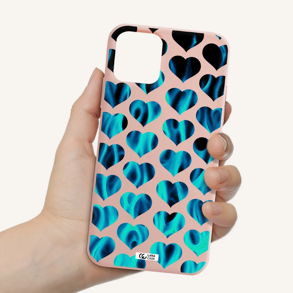 Heart Flame Apple iPhone 11 pro Silicone pastel pink Case