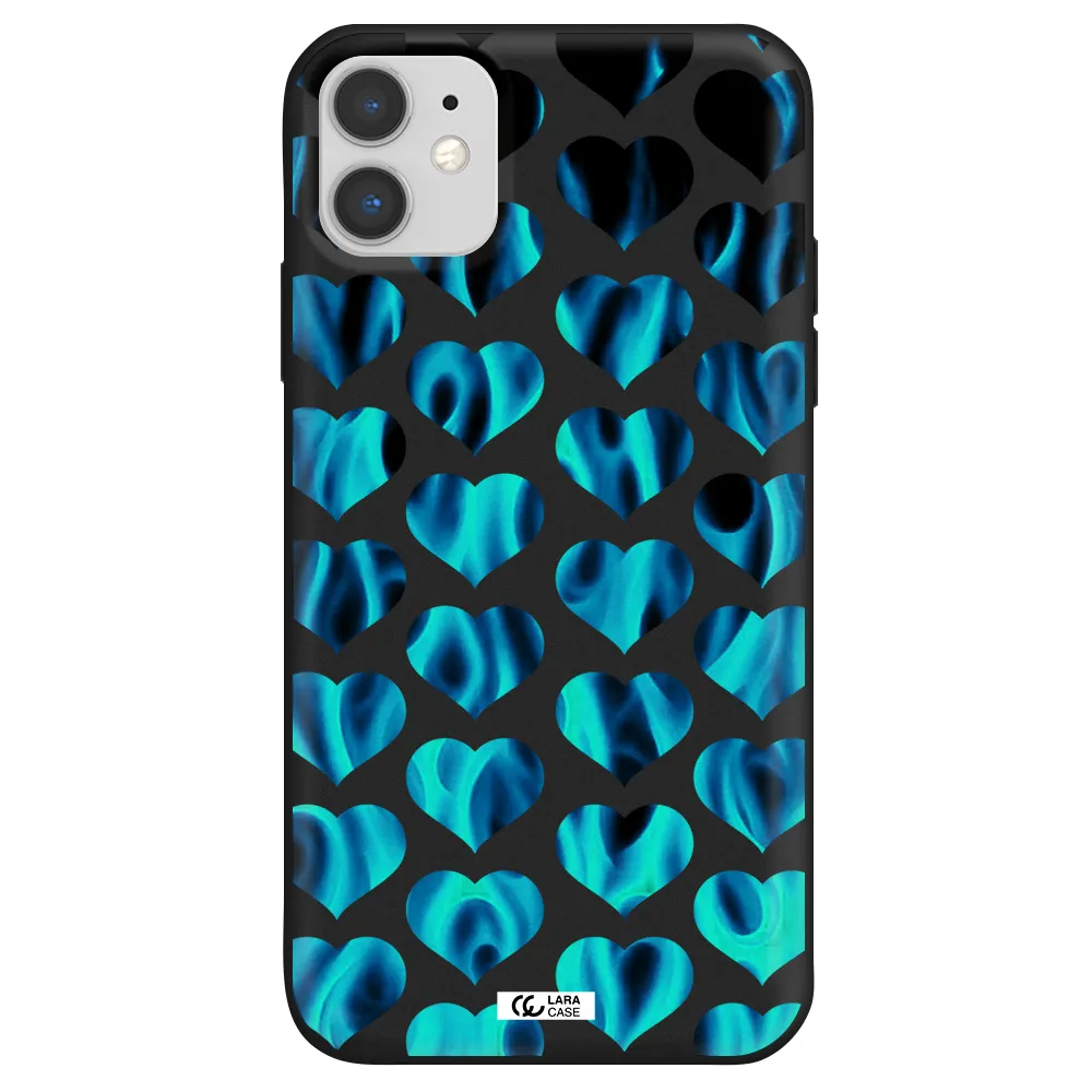 Heart Flame Apple iPhone 11 Silicone black Case