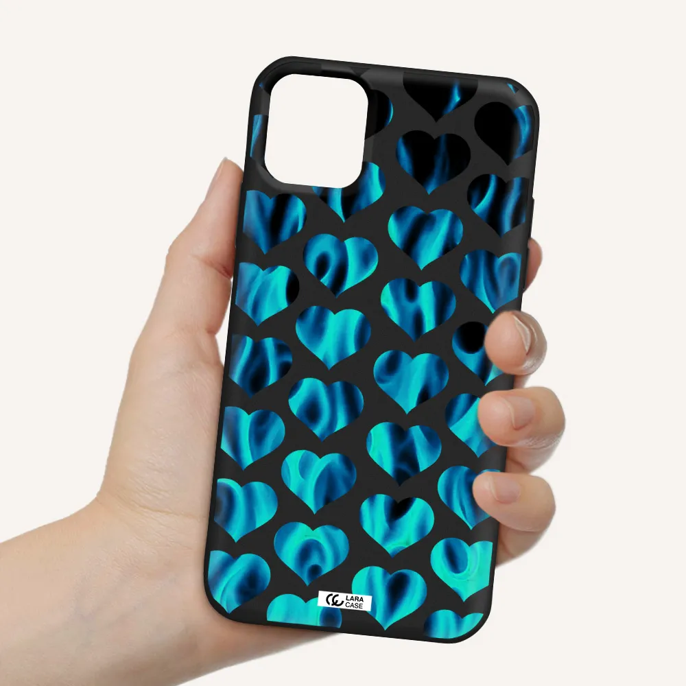 Heart Flame Apple iPhone 11 Silicone black Case