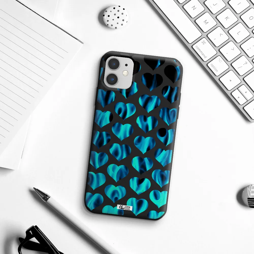 Heart Flame Apple iPhone 11 Silicone black Case