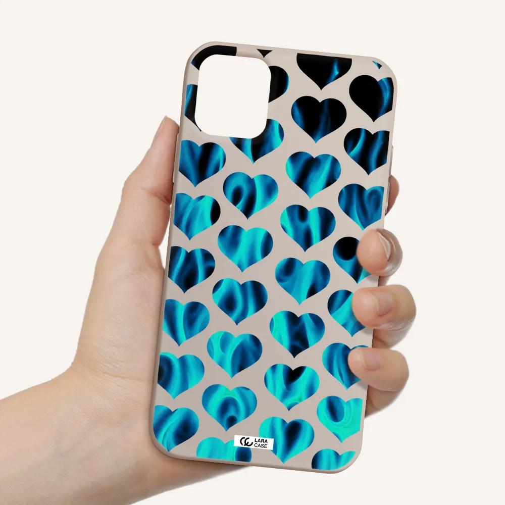 Heart Flame Apple iPhone 11 Silicone Stone Case