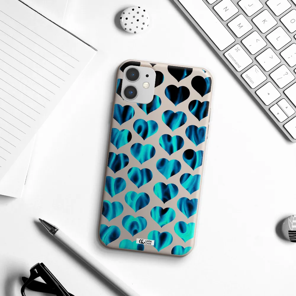 Heart Flame Apple iPhone 11 Silicone Stone Case