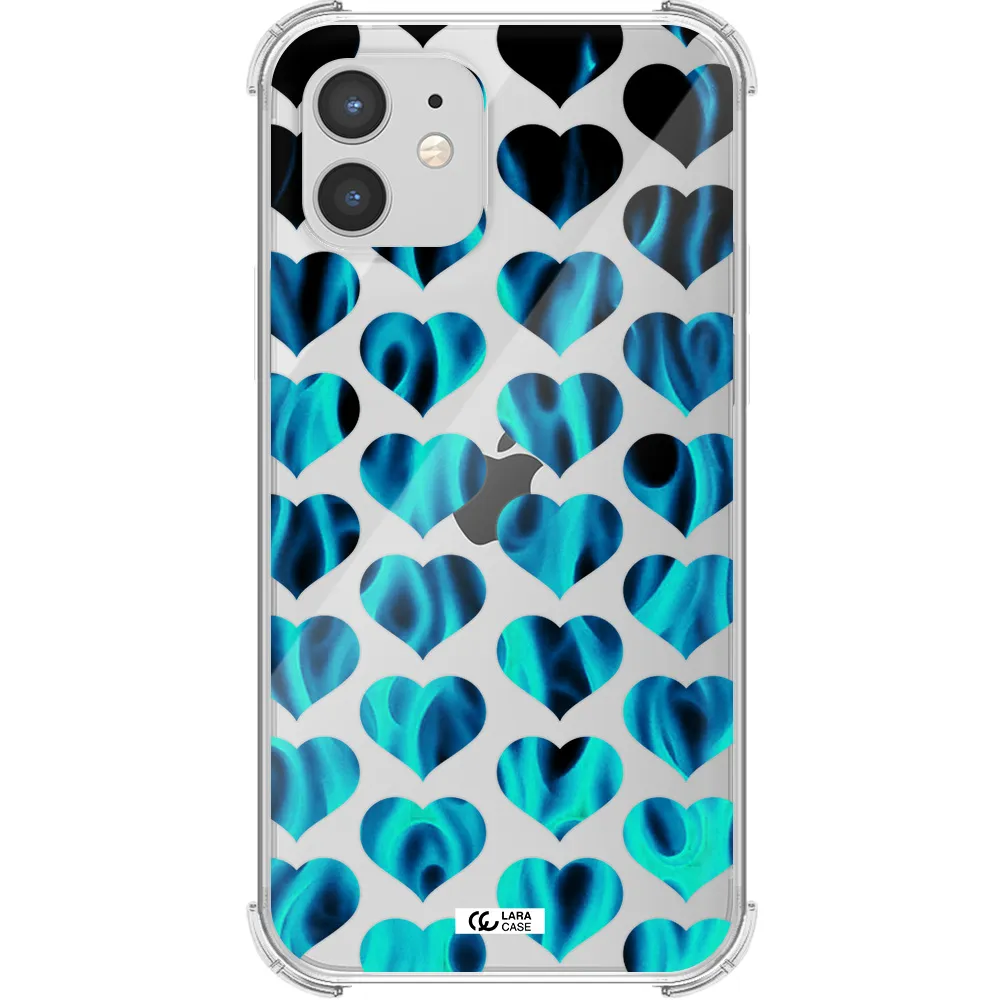 Heart Flame Apple iPhone 12 Clear PC Case