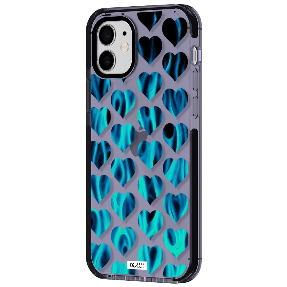 Heart Flame Apple iPhone 12 impact Lilac Case