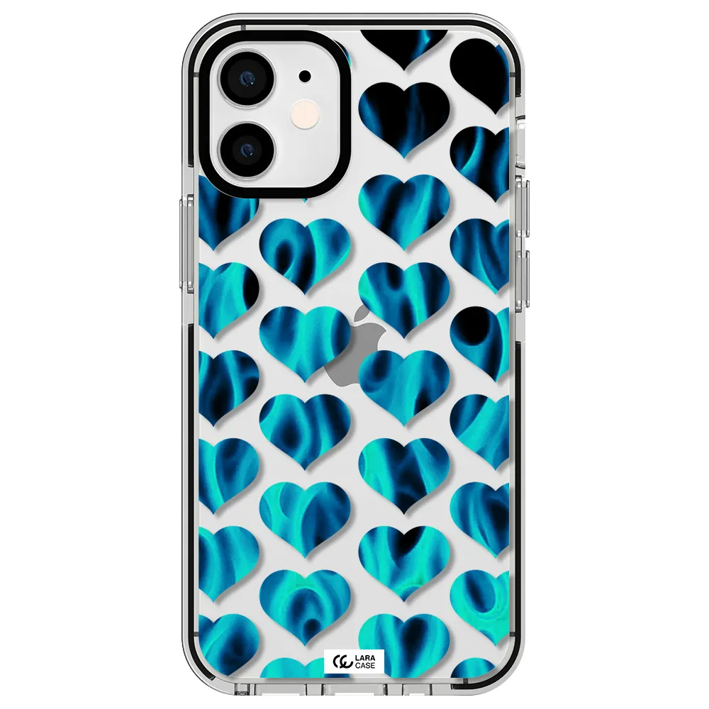 Heart Flame Apple iPhone 12 mini impact black border Case