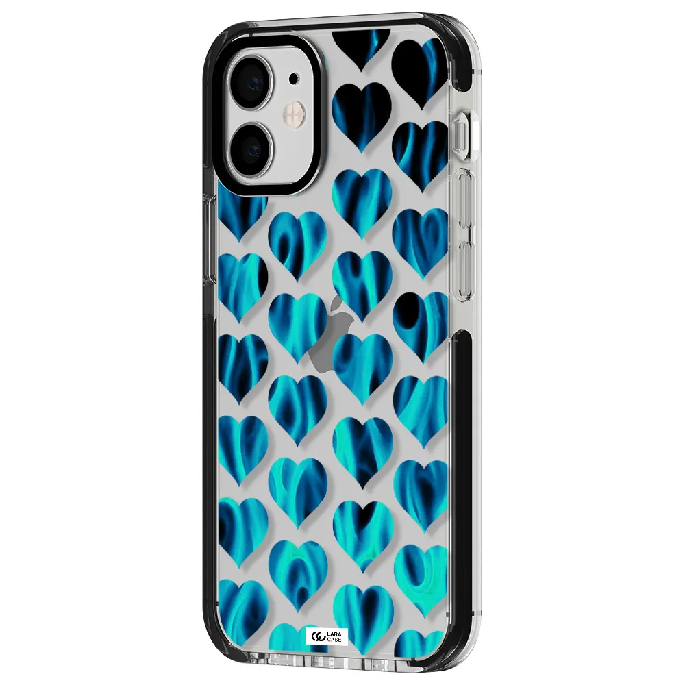 Heart Flame Apple iPhone 12 mini impact black border Case