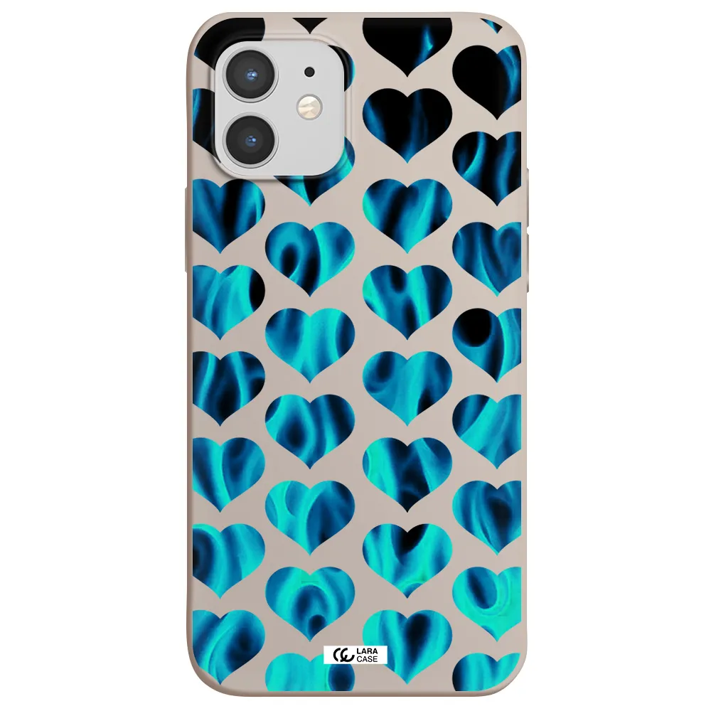 Heart Flame Apple iPhone 12 mini Silicone Stone Case