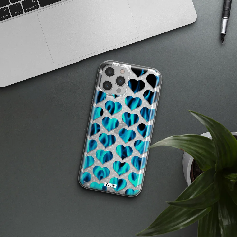 Heart Flame Apple iPhone 12 pro Clear TPU Case