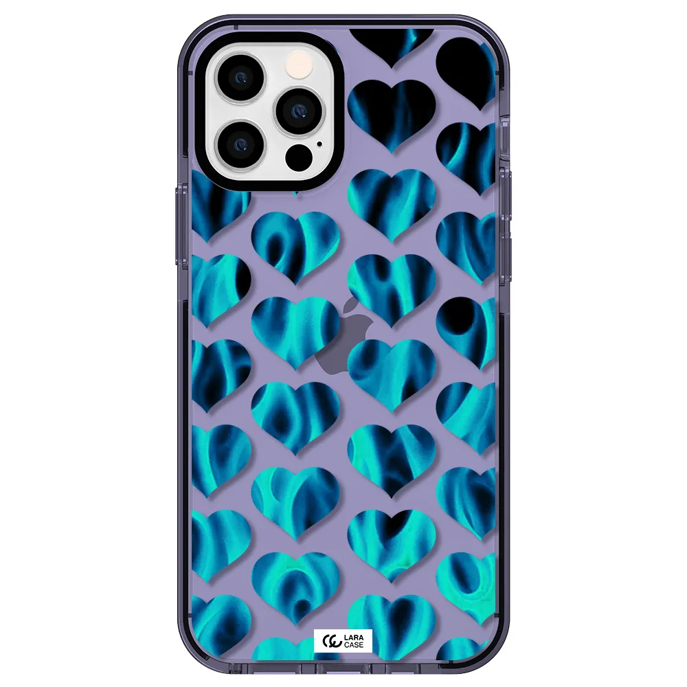 Heart Flame Apple iPhone 12 pro impact Lilac Case