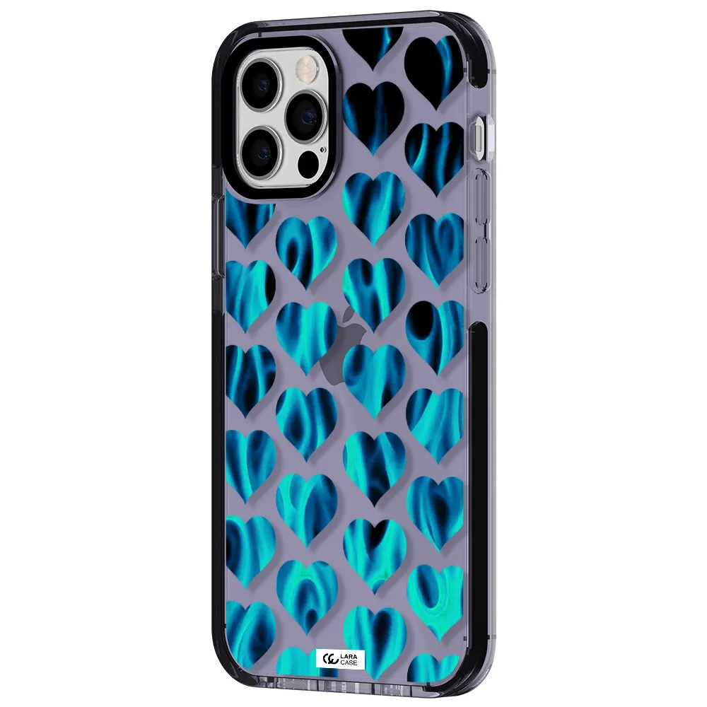 Heart Flame Apple iPhone 12 pro impact Lilac Case